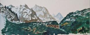 Eiger-Mnch-Jungfrau, 1983, 36x15cm, Aquarell 